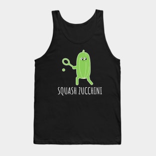 Squash Zucchini Funny Zucchini Playing Squash Tank Top